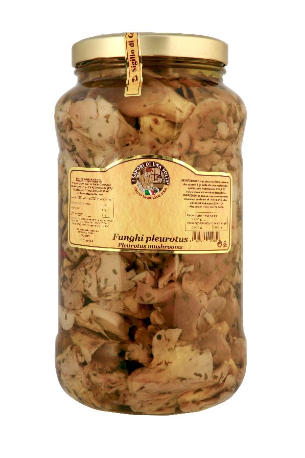 Pleurotus mushrooms in oil