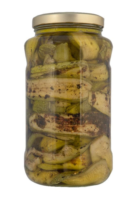 Grilled courgettes in oil