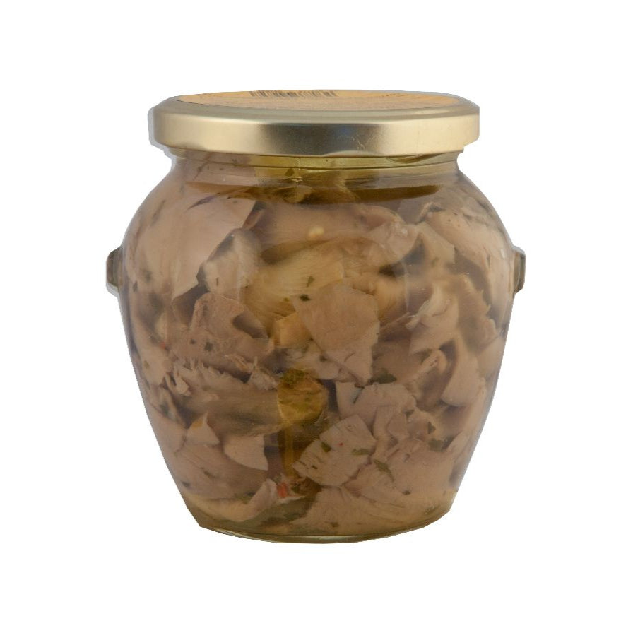 Pleurotus mushrooms in oil