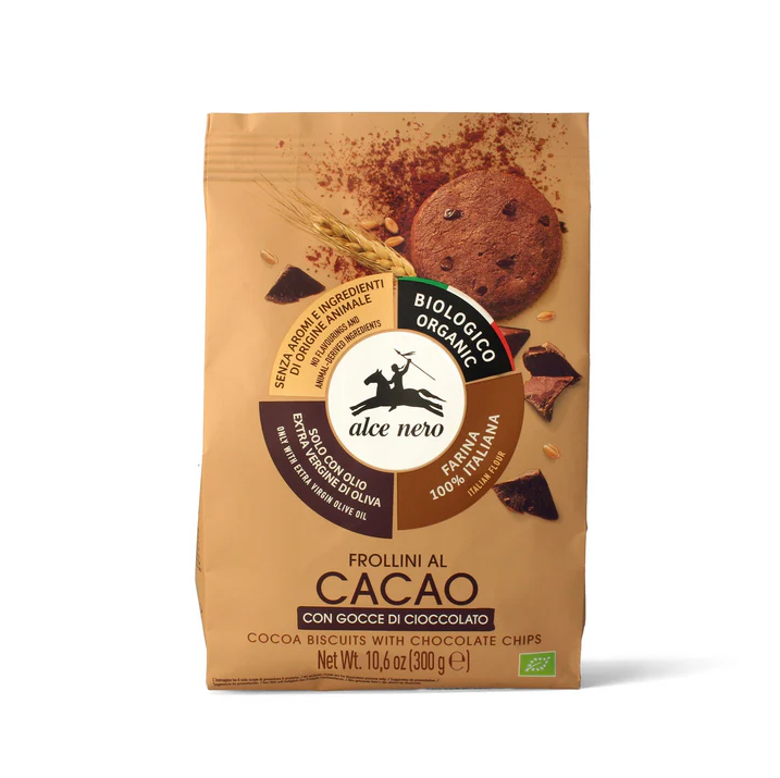Frollini al cacao con gocce di cioccolato Bio 300g