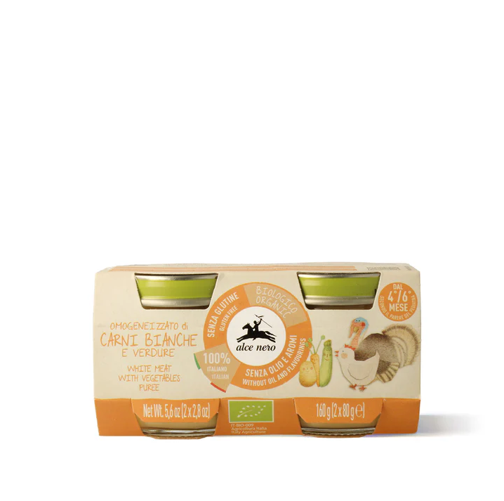 Omogeneizzato di carni bianche e verdure Bio - 2 vasetti 160g