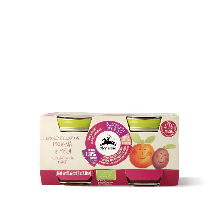 Omogeneizzato di prugna e mela Bio - 2 vasetti 160g