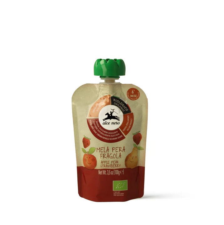 Purea di mela, pera e fragola Bio 100g