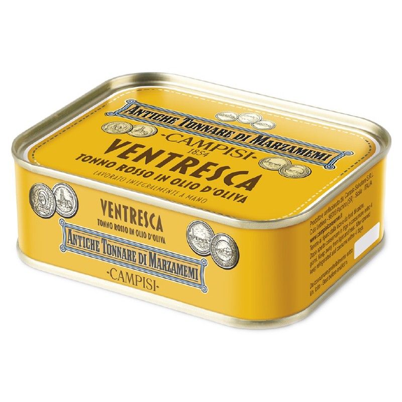 Ventresca di tonno rosso in olio d'oliva in latta vintage 340g
