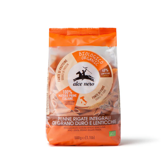 Penne rigate integrali di grano duro e lenticchie Bio 500g