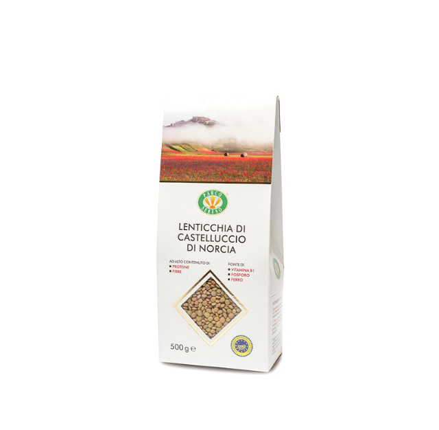 Castelluccio di Norcia IGP-Linse in Pyramidenverpackung