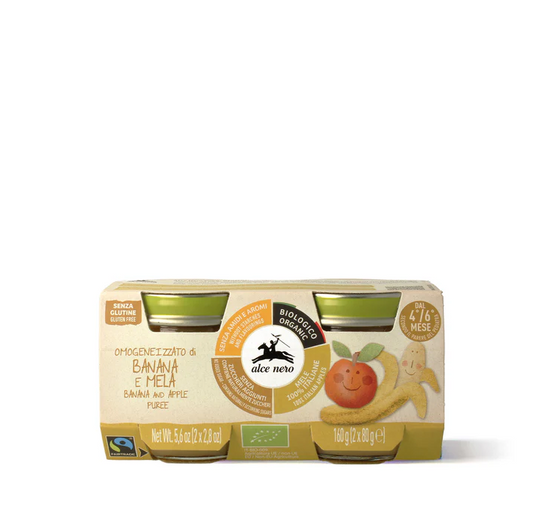 Omogeneizzato di banana e mela Bio - 2 vasetti 160g