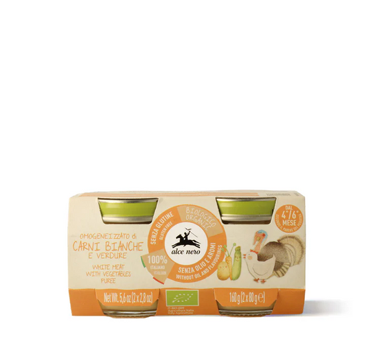 Omogeneizzato di carni bianche e verdure Bio - 2 vasetti 160g
