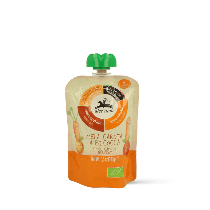 Purea di mela, carota e albicocca Bio 100g